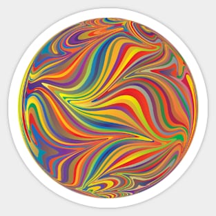 Swirls of Festive Rainbow Colors Mixed Paint Style Stickers Sticker